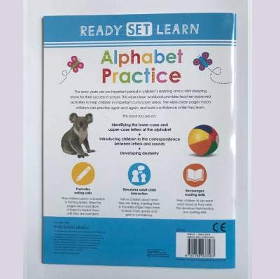 READY SET LEARN WORKBOOKS : ALPHABET PRACTICE (Wipe and clean)