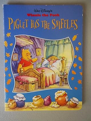 Winnie The Pooh Piglet Has The Sniffles Board book (Puzzle book) (5 Puzzles inside)