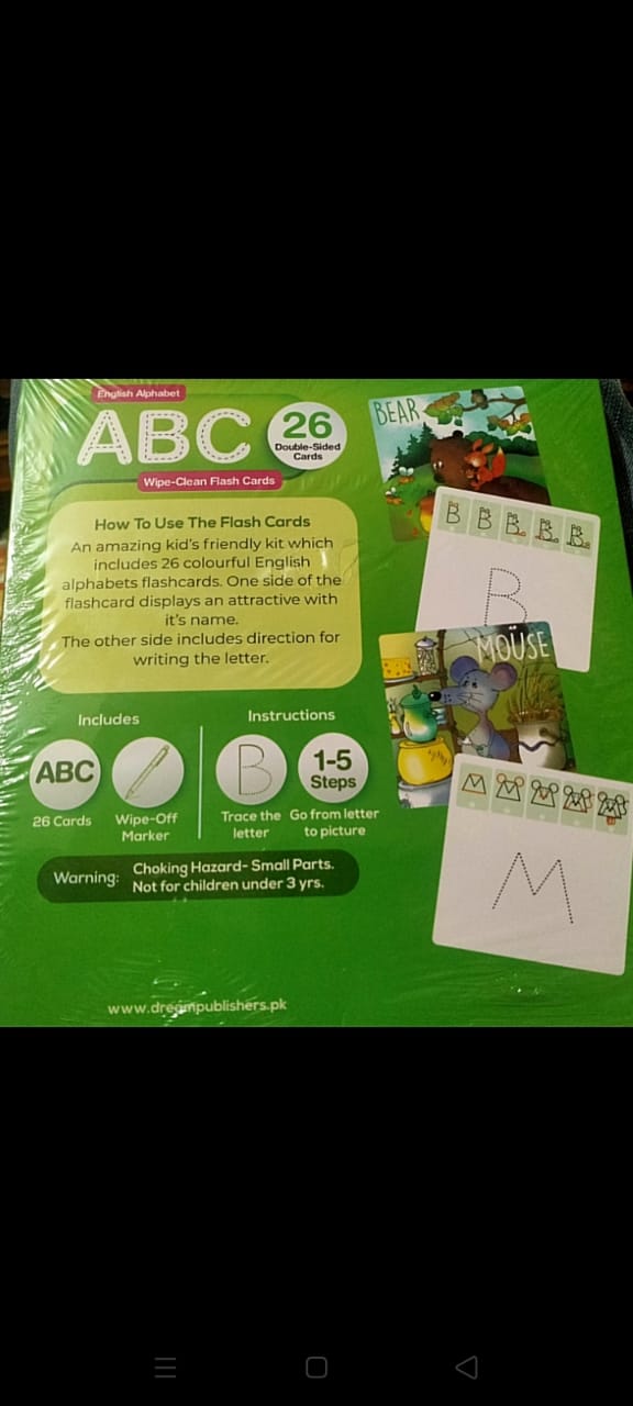 ABC wipe and clean Flash card by Dream books publishures