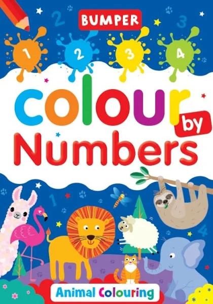BUMPER COLOURING: COLOUR BY NUMBERS ANIMALS
